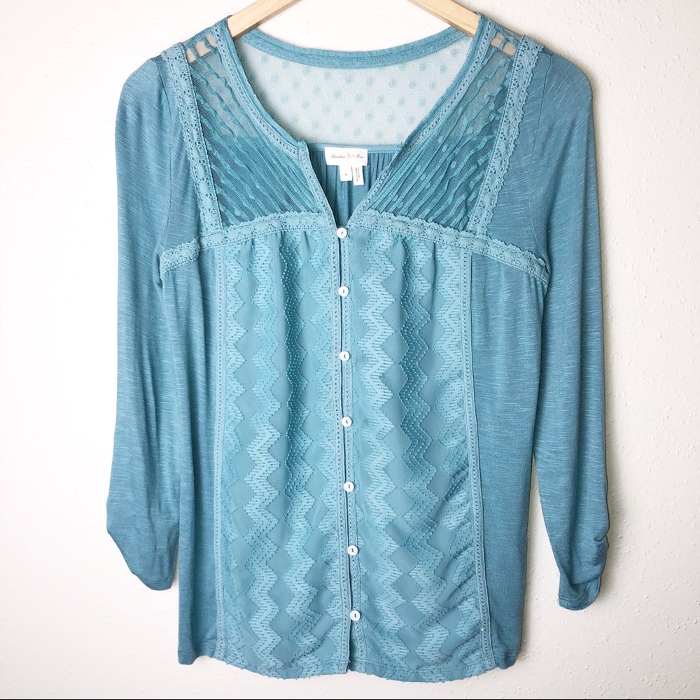 Meadow Rue|Anthropologie Button Blouse